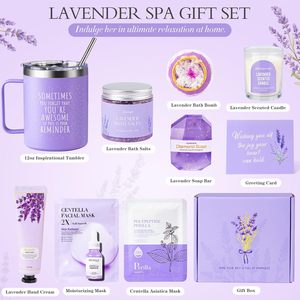 KAMI - Juego de 9 Regalos de Cumpleaños para Mujer, Regalo Único de Relajación para el Día de la Madre, Ideas de Regalo de Navidad, Juego de Relajación con Lavanda - Product Image 3