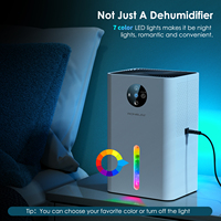 Déshumidificateur, 63 OZ Déshumidificateurs silencieux pour la maison avec arrêt automatique, dégivrage automatique, minuterie, mode veille, pour chambre à coucher, salle de bain