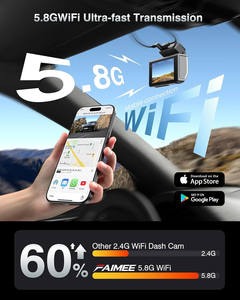 Caméra embarquée avant et arrière 4K+2K pour voitures, vision nocturne avec WDR, grand angle, Wi-Fi 5.8G/2.4G intégré, GPS, verrouillage d'urgence - Product Image 5