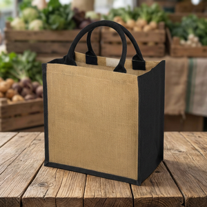Borsa Shopper in Iuta Ecologica Riutilizzabile Modello 120134-4 Chennai 16L con Manici Lunghi per Uso Quotidiano, Stampa Semplice - Product Image 3