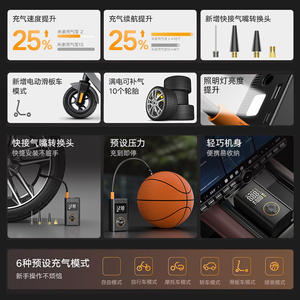 Mini Bomba de Aire de un Solo Cilindro Daisheng, 25L, Pantalla LCD, 0-150 PSI, Portátil, con Cable de Alimentación de 2.8m para Inflar Neumáticos de Automóvil - Product Image 2