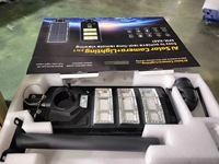 Lampadaire solaire avec caméra CCTV, projecteur LED 4G, IP65, éclairage solaire pour route alimenté par courant continu