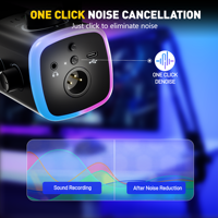 Micrófono Dinámico FIFINE AM9 XLR/USB con RGB, Silenciador de Software, Control de Ganancia, Control de Volumen, para Streaming, Juegos, Grabación, Micrófono ANC