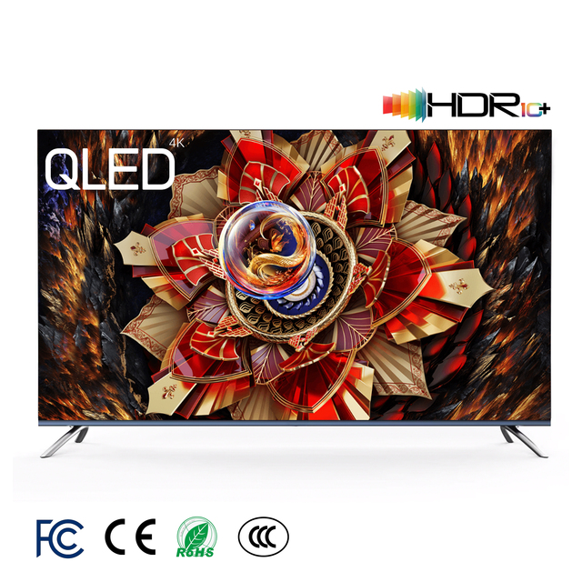 Export Quality LED QLED 4K HDR10 Smart TV 43/50/55/65/75/85/100 Inch Slim Frameless Design Premium A+ Display WIFI Home Theater