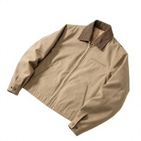 Veste de travail hiver robuste en toile pour homme, respirante, écologique, réversible, coupe-vent, broderie style urbain, effet vintage délavé, contrastée