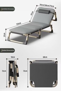 Cama Plegable Portátil Moderna de Hierro para Hogar, Oficina, Dormitorio, Hospital, Uso de Cuidadores - Product Image 4