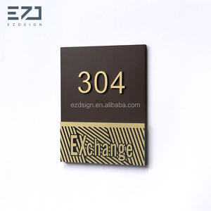 EZD Personnalisez Acrylique Mural Surélevé Tactile Grade 2 Braille Porte d'Hôtel de Luxe Signes ADA - Product Image 3