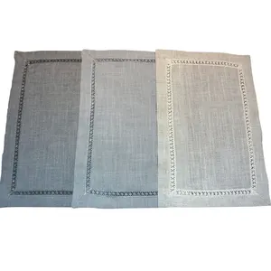 hand made linen hemstitch table cloth/table runner