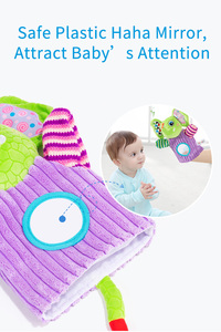Jollybaby tùy chỉnh học tập sớm động vật sang trọng sang trọng Rattle tay con rối đồ chơi với bóp méo gương - Product Image 2
