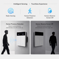 Interrupteur intelligent LAPU Tuya WiFi avec écran LCD, 1, 2 ou 3 boutons, 86*86mm, norme européenne, radar WiFi, interrupteur mural