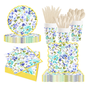 Platos y Servilletas de Papel con Diseño de Flores Silvestres DAMAI, Juego de Vajilla Floral para Decoraciones de Primavera, para 6 Personas - Product Image 6