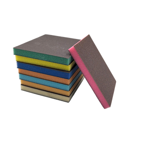 Fournisseur OEM de tampons à <span class=keywords><strong>poncer</strong></span> en éponge 120x100x12mm, éponge abrasive douce au toucher pour le polissage des surfaces courbes - Product Image 1
