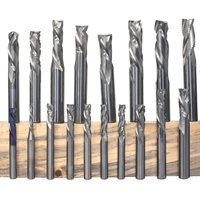 Fraise à compression CNC 1-1/4 Fraiseuse en spirale Fraises en carbure monobloc 2 cannelures -- 3/8 Shank up Down Cutting Helical