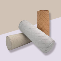Coussin de tête de voiture multifonctionnel en cuir marron de luxe, coussin de nuque en mousse à mémoire de forme, ventilation, imperméable, couleur unie Huihou