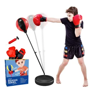Nouvel arrivage de jouets de sport pour enfants sac de boxe avec réglage en hauteur gants de boxe balle de boxe