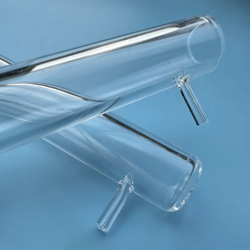 사용자 정의 하이 퀄리티 실험실 투명 석영 유리 튜브 전환기 튜브 응축 튜브