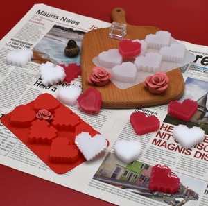 Hình trái tim Silicone khuôn bánh cho nến và xà phòng làm cho bền và dễ dàng để làm sạch - Product Image 4