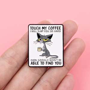 卸売カスタマイズ漫画風面白い魔法使い動物の言葉の引用ブローチ誕生日パーティー父の日記念品ギフト亜鉛合金 - Product Image 4