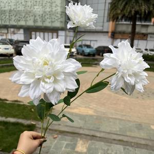 Dahlia jaune artificiel, fabricant pour l'exportation, 3 têtes, Dahlia française, Tianzhu, guide de décoration de mariage - Product Image 4