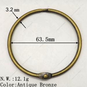 YIWANG Bronze 2.5 Inch Loose Leaf <b>Binder</b> Ring Clips Metal Book Rings for Cards <b>Notebook</b> - Product Image 3