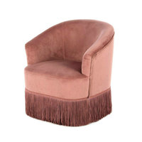 Mid Century Modern French Style Single Quasten Sofas tuhl Kinder möbel Holz Samt Sessel Mit Fransen für Wohnzimmer