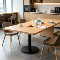 Pied de table de bureau robuste en métal noir rond à colonne unique