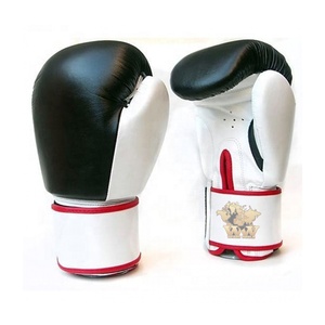 Custom Logo Manufacture Personalized Black PU Leather Lace-Up Adjustable Wrist <b>Strap</b> Lightweight Breathable MMA Boxing Gloves - Product Image 5