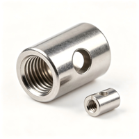 Écrou cylindrique à trou traversant en acier inoxydable 304 usiné par électroérosion à fil CNC sur mesure, M4-M6, tolérance de précision 0,005 mm pour le bois