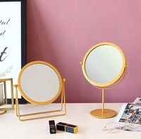 Fer Art haut pied miroir Vintage or maquillage rose or noir métal support coiffeuse miroir décoratif