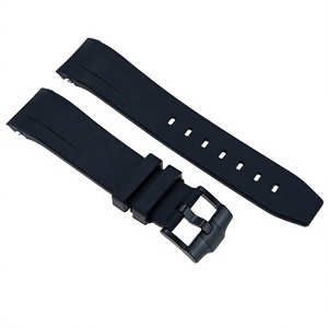 Correa de Reloj SKX007 de Caucho Vulcanizado de Color Negro con Hebilla Sólida, Orificios de 1.8mm y 2.5mm, Cabezal de 22mm - Product Image 2
