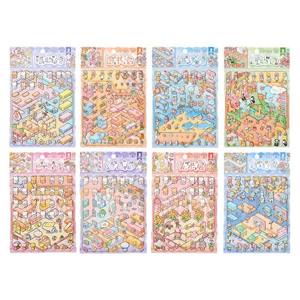 Autocollants en papier adhésif 3D stéréo personnalisés pour enfants, scène <span class=keywords><strong>de</strong></span> dessin animé, lieu populaire exclusif, vente en gros - Product Image 5