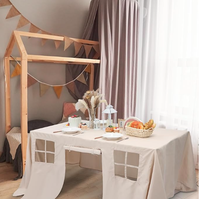 Tischdecke Spielzelt Kinder-Festung Innen- und Außen-Spielhaus Prinzessinnen-Schloss Camping Geburtstagsparty Dekorative Abdeckung Aktivitätszelt