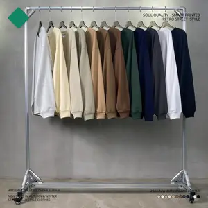 Custom 300g Long Sleeve T-Shirt Unisex Luxury Cotton Long Tshirt Print Camiseta Oversize Blank Plain Long Sleeve Washed T-Shirts