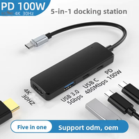 Docking Station USB Hub Berkualitas Tinggi 4 in 1 Tipe-C ke USB3.0+HDTV+PD+USB C dan Docking Station USB C untuk Laptop