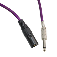 Câble de microphone blindé en PVC mono 6,35 mm mâle vers XLR 3 broches avec connecteur femelle 6,35 mm
