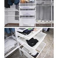 Porte-vêtements moderne en acier du sol au plafond avec portes en MDF pour dressing, rangement de salon et location d'appartement