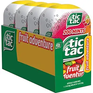 Tic Tac Mint Fresh Breath, Fruit Adventure, Gói Chai 3.4 Oz, 4 Đếm