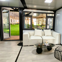 Maison conteneur pliable extensible, maison mobile modulaire préfabriquée, pod pour glamping, resort, école, 20 pieds, 40 pieds, design moderne