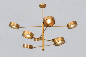 Lustre Linus Starburst à 8 lumières en laiton, fait main, style moderne du milieu du siècle, luminaire vintage Stilnovo - Product Image 6