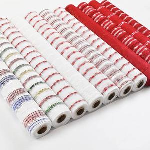 Offre Spéciale fil de noël en Polyester, maille décorative colorée, guirlande de fleurs métalliques, maille - Product Image 6