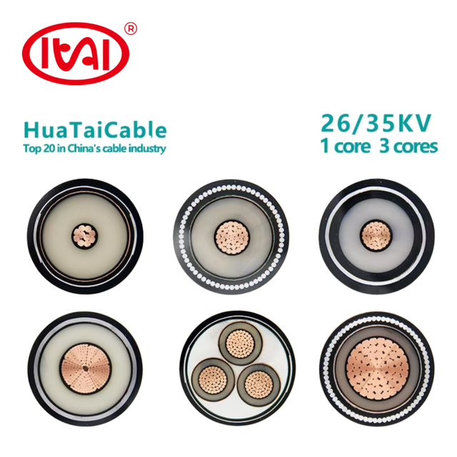 26/35kv Underground Power Cable 16mm-300mm XLPE Insulated PVC Sheath 16A Rated Current Pure Copper 1&3 Cores SWA Armoured