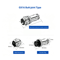 Connecteur de signal circulaire mâle-femelle GX12 GX16 pour aviation, 2, 3, 4, 5, 6, 8, 10 broches