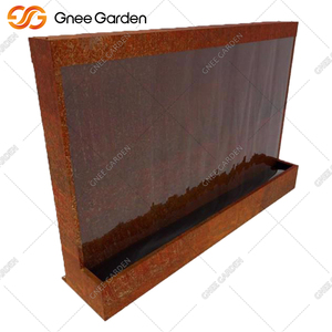 Fontaine murale rideau d'eau en métal personnalisée pour décoration de jardin extérieur - Product Image 2