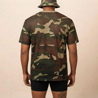 T-shirt en maille respirant pour homme, camouflage, idéal pour les fêtes et festivals de musique des Caraïbes, avec chapeau bob – Vente en gros OEM, fournisseur 2027