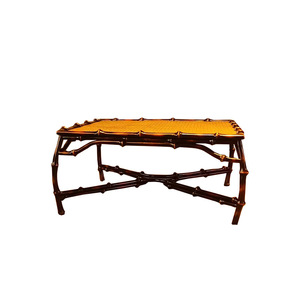 Antique Style Chinese Lacquer Bamboo Tea Table And Chair Set Square Durable Restaurant Furniture For Tea Ceremony - Product Image 4
