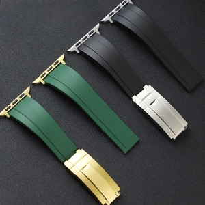 สายนาฬิกาแบบสปอร์ตสำหรับ <span class=keywords><strong>Apple</strong></span> <span class=keywords><strong>Watch</strong></span> สายรัดแบบ R-olex อะไหล่นาฬิกาซิลิโคน สายนาฬิกายาง ขนาด 40/44 มม. - Product Image 1