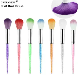 Wholesale Acrylic Rhinestone Holder Nail Dust Brush For Nail Cleaning Professional Multicolor Makeup Nail Brush