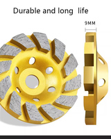 Disque abrasif turbo diamanté personnalisable 100 mm, dureté moyenne, carbure de silicium pour ponceuse à sol 5 mm-10 mm