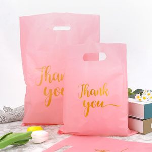 Sacs de courses en plastique noir et rose personnalisés avec logo imprimé, prix d'usine, pour petites entreprises et supermarchés, sacs de remerciement - Product Image 3