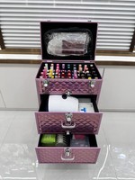 Mallette de train de maquillage à roulettes mallette de cosmétologie professionnelle sur roues en aluminium chariot cosmétique chariot de voyage coffre pour styliste